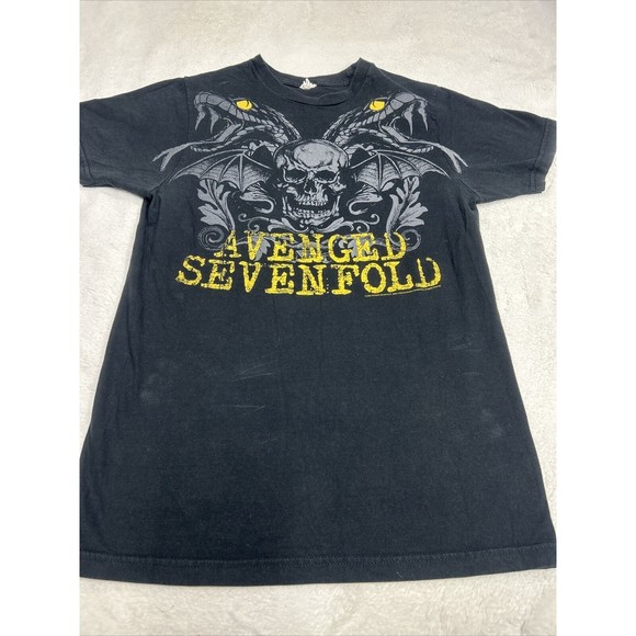 Vtg Y2K Avenged Sevenfold 2006 Black Snake & Skull Graphic T-Shirt Size Medium - Picture 2 of 9